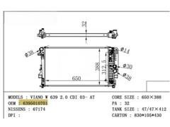 Radiator 639 501 07 01